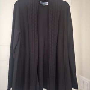 Karen Scott Classic Black Open-Front Cardigan